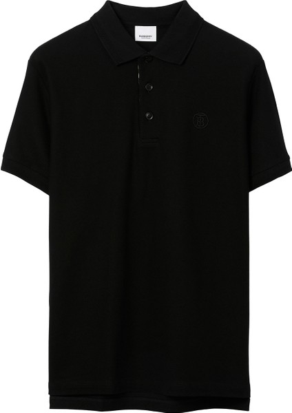 Siyah Pamuklu Polo Yaka Kısa Kollu Erkek T-Shirt