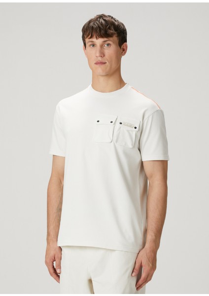 Rivalto Krem Logo Baskılı T-Shirt