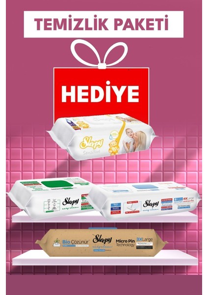 Temizlik Seti: Yüzey ve Mop Havlusu, Islak Mendil Hediyeli, Pratik ve Temizleyici