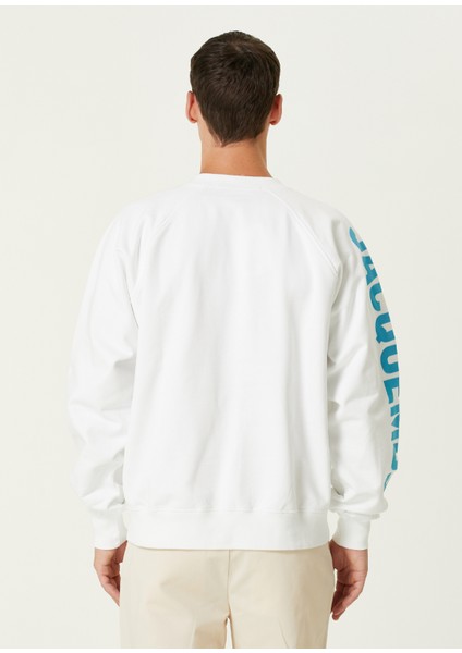 Beyaz Logo Baskılı Sweatshirt fırsatları