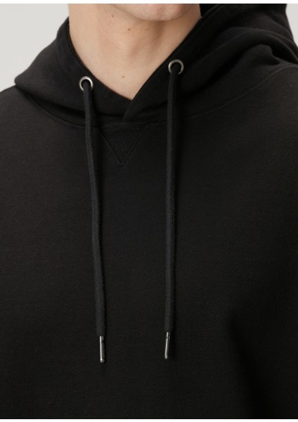 Siyah Kapüşonlu Sweatshirt