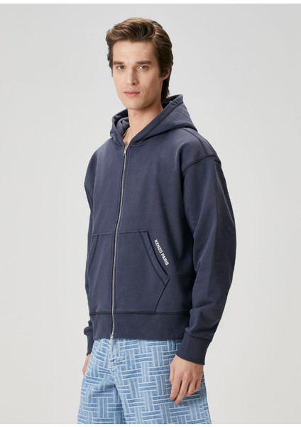 Lacivert Kapüşonlu Sweatshirt modelleri