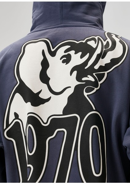 Lacivert Kapüşonlu Sweatshirt