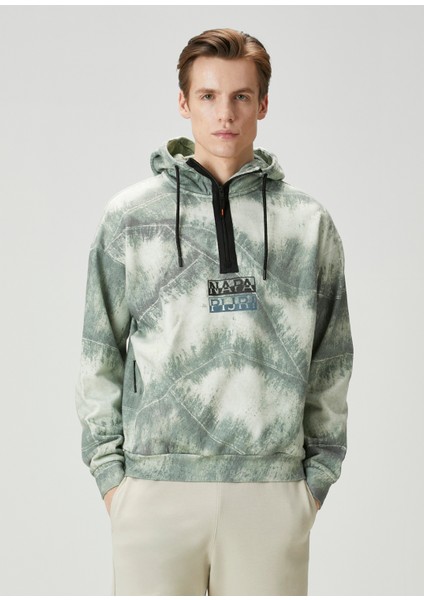 Tora Batik Desenli Kapüşonlu Sweatshirt