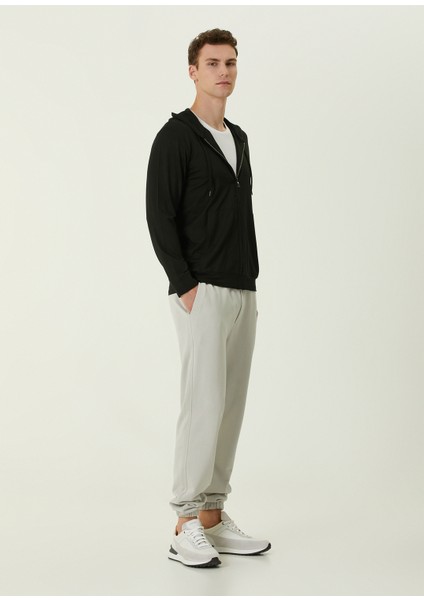 Siyah Kapüşonlu Sweatshirt