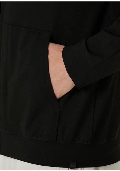Siyah Kapüşonlu Sweatshirt