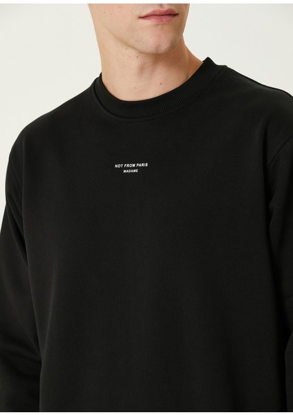 Siyah Logo Baskılı Sweatshirt indirimleri