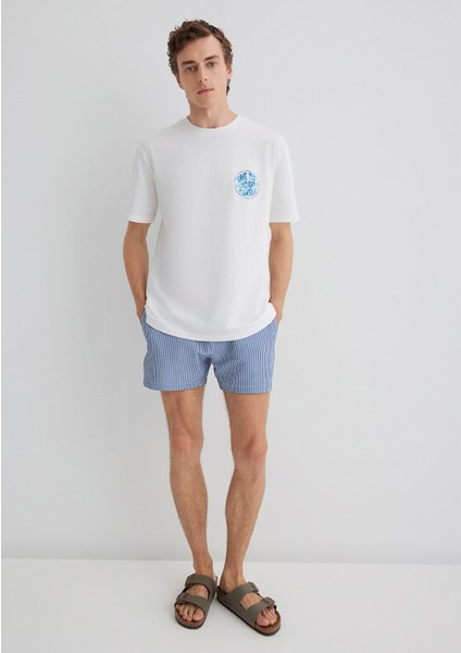 Indigo Turtles Baskılı Ekru Tişört 0613011-70057 fiyatları