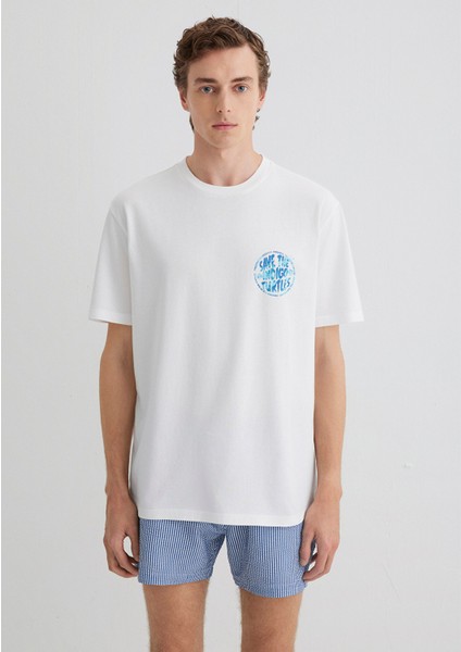 Indigo Turtles Baskılı Ekru Tişört 0613011-70057 indirimleri
