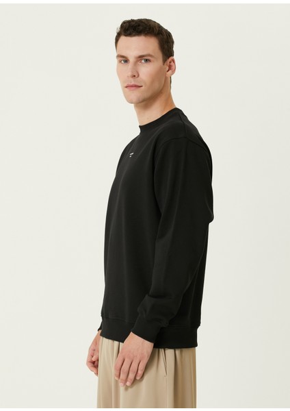 Siyah Logo Baskılı Sweatshirt modelleri