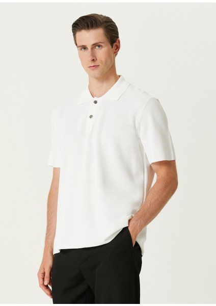 Kırık Beyaz Polo Yaka T-Shirt modelleri