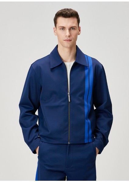 Mavi Polo Yaka Sweatshirt