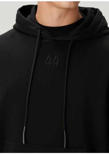 Siyah Kapüşonlu Logo Detaylı Sweatshirt indirimleri