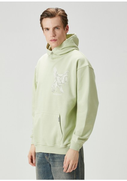 Yeşil Kapüşonlu Sweatshirt
