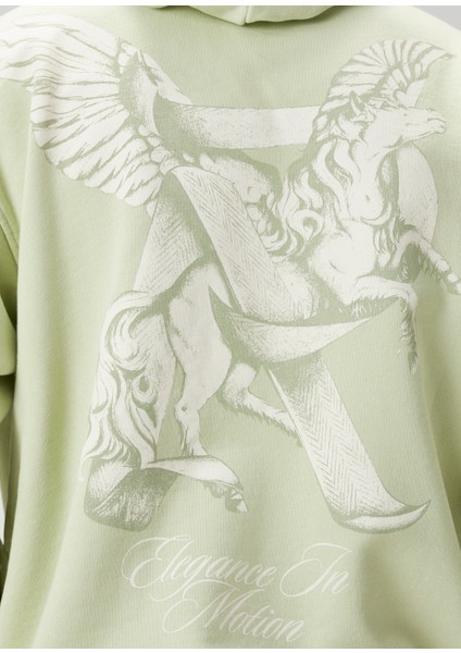 Yeşil Kapüşonlu Sweatshirt