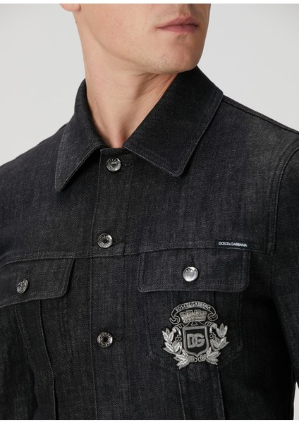 Siyah Logo Detaylı Denim Ceket indirimleri