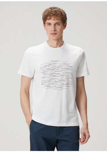 Beyaz Baskı Detaylı T-Shirt modelleri