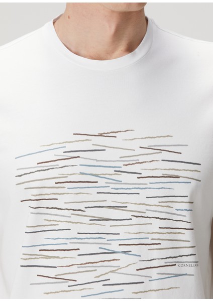 Beyaz Baskı Detaylı T-Shirt indirimleri