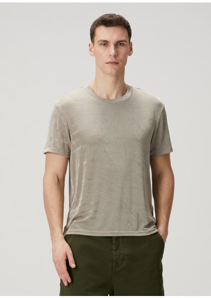 Taş Parlak Dokulu T-Shirt