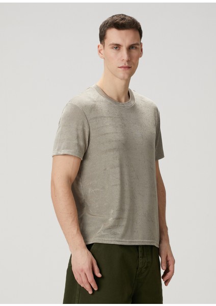 Taş Parlak Dokulu T-Shirt