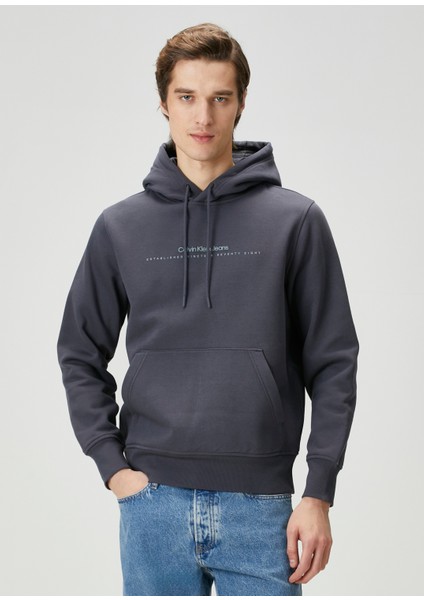 Koyu Gri Logo Detaylı Sweatshirt