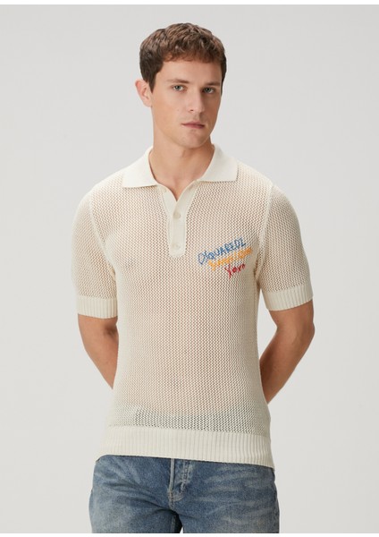 Summer Lovers Kırık Beyaz Polo Yaka T-Shirt modelleri