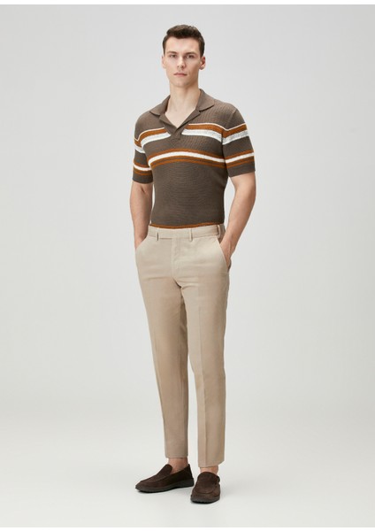 Bej Formal Pantolon