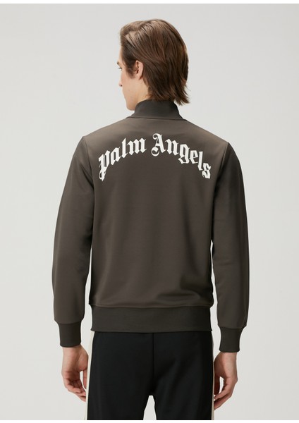 Gri Kapüşonlu Logolu Sweatshirt