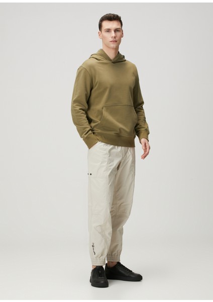 Haki Kapüşonlu Sweatshirt