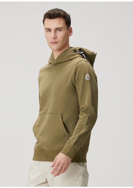 Haki Kapüşonlu Sweatshirt