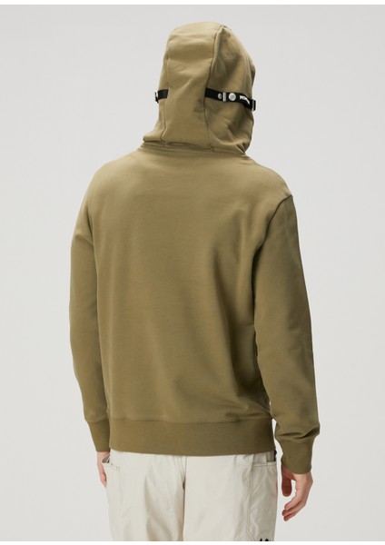 Haki Kapüşonlu Sweatshirt