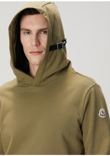 Haki Kapüşonlu Sweatshirt