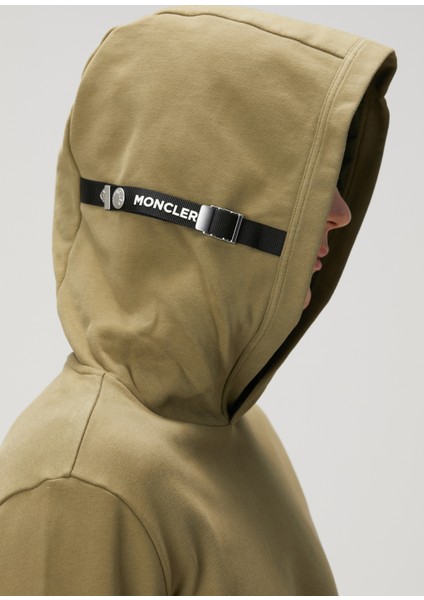 Haki Kapüşonlu Sweatshirt