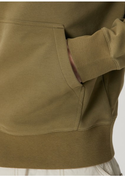 Haki Kapüşonlu Sweatshirt