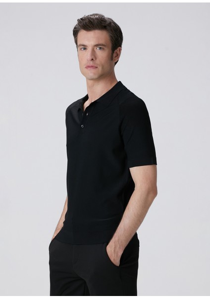 Siyah Polo Yaka Triko