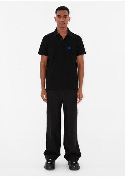 Siyah Pamuklu Polo Yaka Kısa Kollu Erkek T-Shirt modelleri