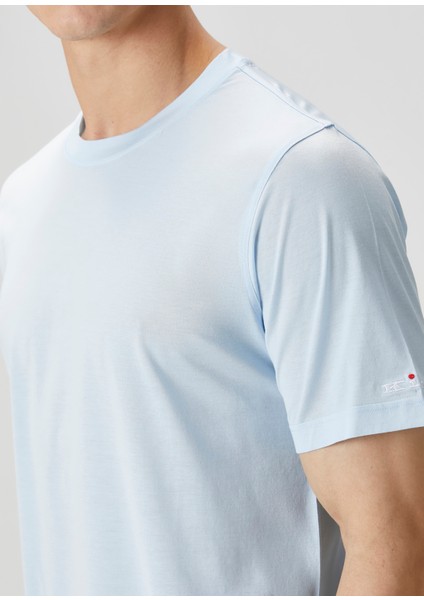 Açık Mavi Logo Nakışlı T-Shirt indirimleri
