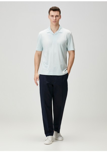 Açık Mavi Polo Yaka Ipek T-Shirt fiyatları