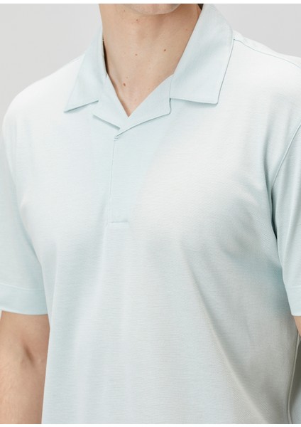 Açık Mavi Polo Yaka Ipek T-Shirt indirimleri