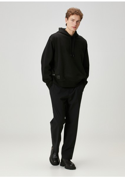 Siyah Kapüşonlu Fermuar Detaylı Sweatshirt fiyatları