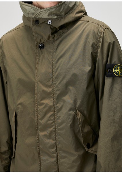 Haki Kapüşonlu Parka