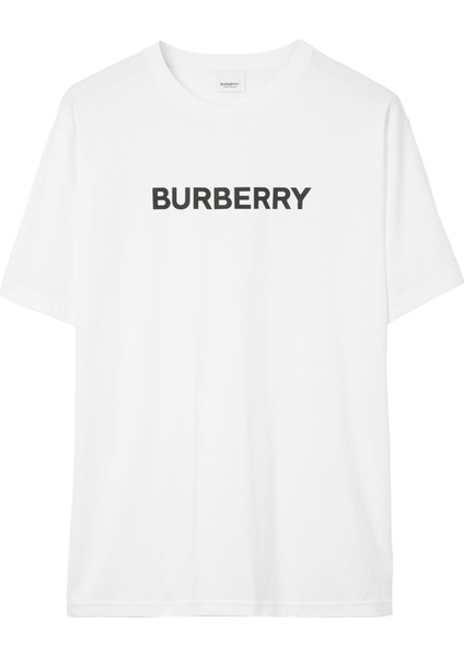 Logo Pamuklu Beyaz Erkek T-Shirt