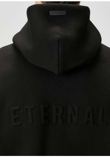 Siyah Kapüşonlu Sweatshirt