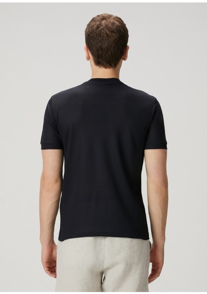 Koyu Mavi Yün T-Shirt