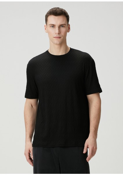 Siyah Gofreli T-Shirt