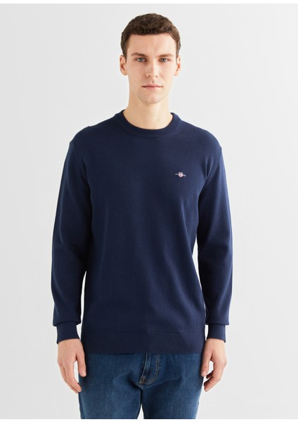 Lacivert Bisiklet Yaka Regular Fit Erkek Kazak