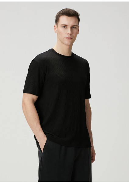 Siyah Gofreli T-Shirt