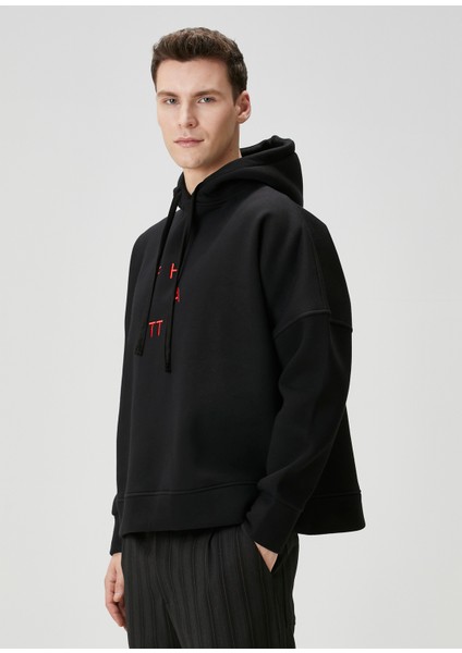 Together Siyah Kapüşonlu Sweatshirt