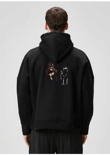 Together Siyah Kapüşonlu Sweatshirt