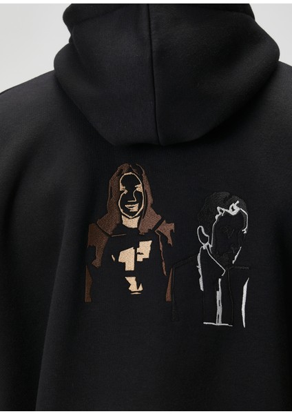 Together Siyah Kapüşonlu Sweatshirt
